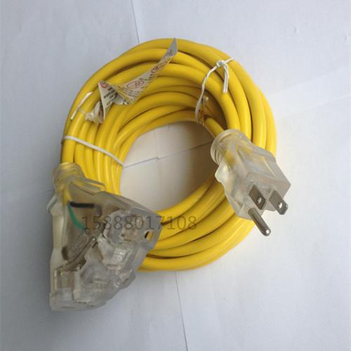 供应电源插头线ul认证美规插头线电源线 一分三扫把插座延长线